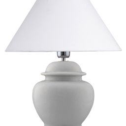Homesake Ceramic Pot Shaped Table Lamp With Cone Shade LED Bulb - White image 2