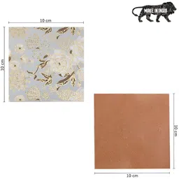 DULI Grey & Beige 6 Pcs Abstract Printed Square Waterproof Wooden Coasters With Stand image 2