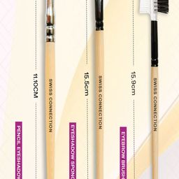Swiss Connection Set Of 3 Eyeshadow Brush - Sponge Brush - Lash & Brow Brush image 2