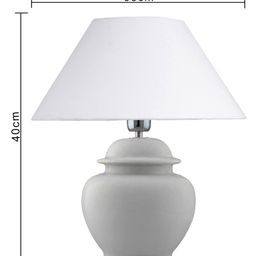 Homesake Ceramic Pot Shaped Table Lamp With Cone Shade LED Bulb - White image 5