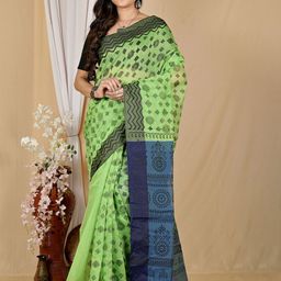 DipDiya Pure Cotton Block Print Saree-image-13
