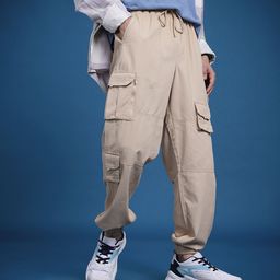 The Roadster Life Co. Men Relaxed Fit Pure Cotton Cargo StyleJoggers-picture-35