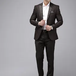 Park Avenue Self Design Single Breasted Super Slim Fit 2-Peice Party Suit-image-85