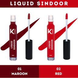 KINDED Maroon & Red Colour Liquid Sindoor Combo - Maroon & Red-picture-47