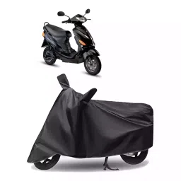 Auto Pearl Polyester Two Wheeler Cover for Hero Electric Electric Wave Dx (Grey)-image-99
