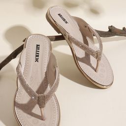 Killer Women Embellished T-Strap Flats-image-40