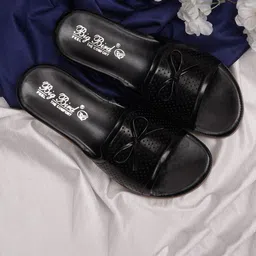 BIG BIRD Women Bow Detailed Open Toe Flats-6