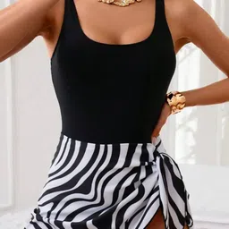 FancyPants Printed Swimwear With Attached Skirts-image-17
