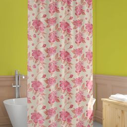 ArtzFolio Beige & Pink Printed Water Proof Shower Curtain-image-84