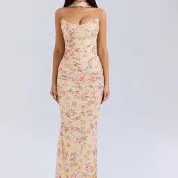 JC Mode Women Floral Print Strapless Maxi Dress-picture-42