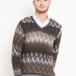 Duke Stardust Men Brown & Charcoal Grey Self Design Pullover-image-33