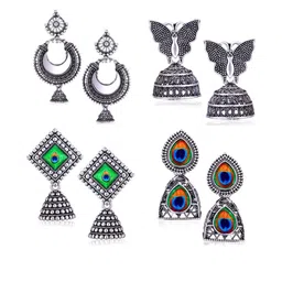 Sangria Silver-Plated Alloy Earrings-74