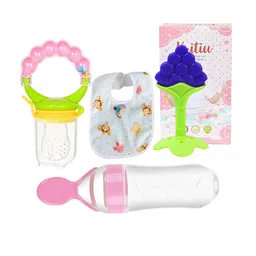 Kritiu Set Of 4 Silicone Food- Fruit Feeder- Fruit Teether & Bib-30