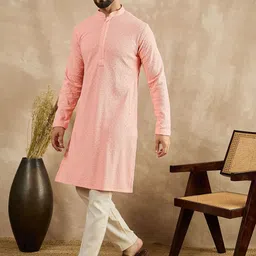 House of Pataudi Embroidered Straight Kurtas-image-87