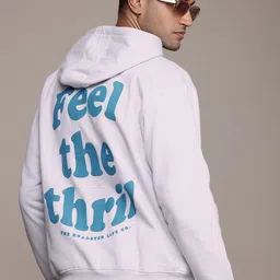 The Roadster Life Co. Typography Printed Relaxed Fit Hooded Sweatshirt-image-11