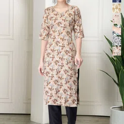 7Threads Women Pack Of 6 Floral Printed Straight Kurta-image-42