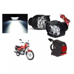 Cartronics 9 Led Shilon Fog Light White With On/Off Swich For Bajaj CT-100-16