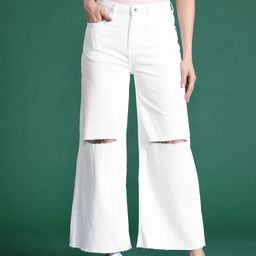 DressBerry Women Flared Slash Knee Stretchable Jeans-image-29