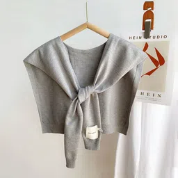 QUECY Round Neck Long Sleeve Pure Silk Shrug-26