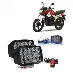 Cartronics 15  LED Fog Light With On/Off Switch for Yamaha SZ R White(Set of 2 Pcs)-0
