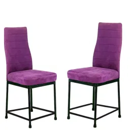 Zidle Bloom Nx Velvet & Metal Dining Foam Chair with Legs 43X96.52X40.64 cm Purple for Dining & Kitchen, (Pack Of 2 Pcs)-image-86