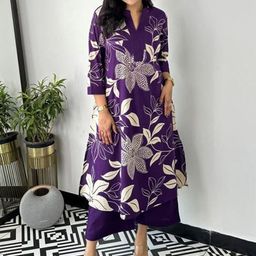 Fabinn Women Floral Printed Regular A-Line Pure Cotton Kurta with Palazzos-13
