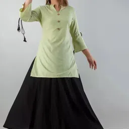TRY LUCK FASHION Women Solid Kurta with Skirt-picture-35