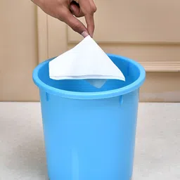 Kuber Industries 3 Pieces Blue Plastic Open Dustbins-85