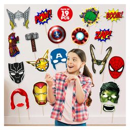 Zyozi Avenger Theme Photo Booth Props Multicolor - Pack of 19-image-38