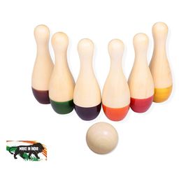 GELTOY Wooden Bowling Pins Toy Set - Multicolor-18