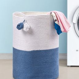 Babyhug Braided Cotton Laundry Bag  - Blue White-20