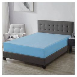 Trance Home Linen Premium 220 GSM Mattress Protector for Single Size Bed Waterproof Bed Protector  78 x 36 Inch - Blue-6