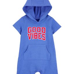 Carter's Baby Good Vibes Hooded Romper- Blue-image-14