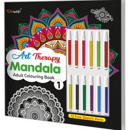 Art Therapy Mandala Adult Colouring Book 1: Mandala Magic, Coloring Adventure Book with 12 Sketch Pens, Amazing Mandala Colouring Book Tear-Out Sheets Included - English-14