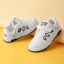 TRUFFLE COLLECTION Geometric Designed Sneakers With Velcro Closure - Black & White-image-19