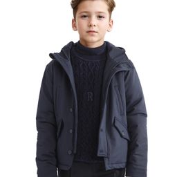 Rare Ones Cotton Full Sleeves Solid Hooded Jacket - Navy Blue-picture-5