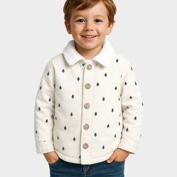 Mi Arcus Woven Full Sleeves Trees Printed Shirt - Cream-picture-17