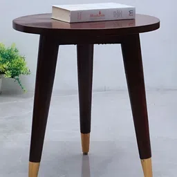 DZYN Furnitures Zenith Teak Brown Round Shaped Wooden Melamine Coffee Table-58