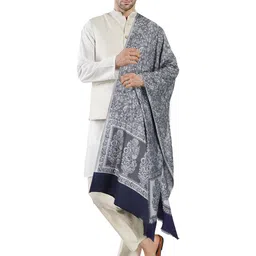 Manra Men Ethnic Motifs Printed Silk Stole With Fringed Border-picture-2