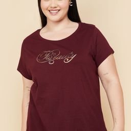 max Typography Printed Round Neck Pure Cotton T-shirt-image-51