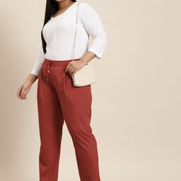 Sztori Women Plus Size Straight Fit Pleated Trousers-picture-21