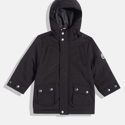 U.S. Polo Assn. Kids Boys Black Solid Hooded Padded Jacket-picture-48