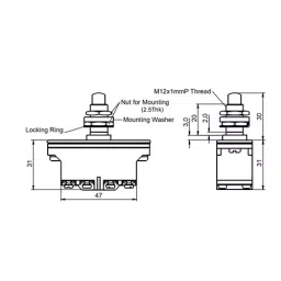 JAIBALAJI Precision Limit Switch with Top Push Button 1NO+1NC Contact 600 V AC Insulation Voltage 15 Amp Thermal Current, JO1TPB image 2