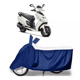 Auto Pearl Two Wheeler Cover for Hero Motocorp Maestro Electric - White, Blue-image-99