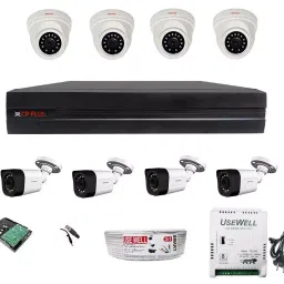 CP PLUS FULL HD 2.4MP CAMERAS COMBO KIT 8CH HD DVR 4 BULLET CAMERAS  4 DOME CAMERAS 1TB HA-29