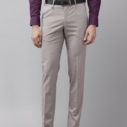 Van Heusen Men Self Design Ultra Slim Fit Formal Trousers-image-48
