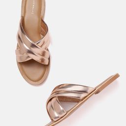 Allen Solly Women Rose Gold-Toned Solid Open Toe Flats-image-94
