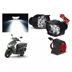 Cartronics 9 Led Shilon Fog Light White With On/Off Swich For Honda Dio BS6-14