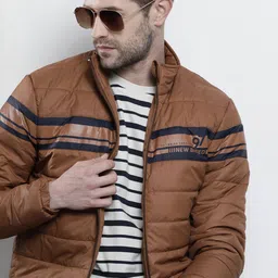 The Indian Garage Co Men Brown Padded Jacket-image-60