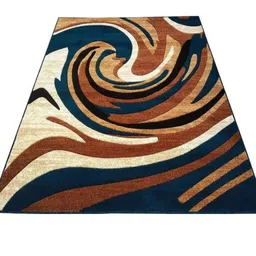 Samjeeda Handloom carpets Black Geometric Anti-Skid Polyester Carpet-image-67